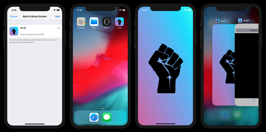 A PWA on iOS with icons and splash screens